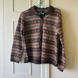 Vintage Lauren Ralph Lauren LambsWool Cardigan Sweater Size Petite Medium
